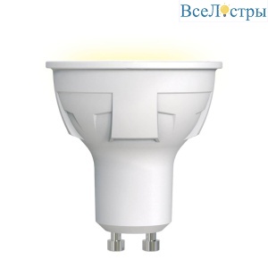Лампа светодиодная (UL-00002423) Uniel GU10 6W 3000K матовая LED-JCDR 6W/WW/GU10/FR PLP01WH