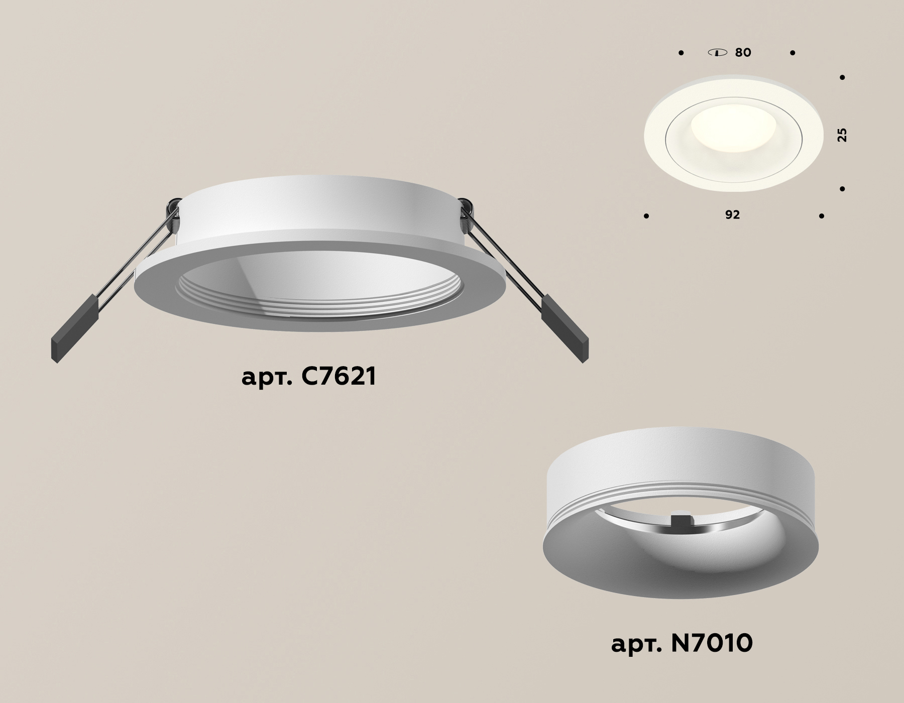 встраиваемый светильник ambrella light techno xc7621001 (c7621, n7010)