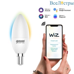 Лампа светодиодная диммируемая Gauss Smart Home E14 5W 2700-6500K матовая 1110112