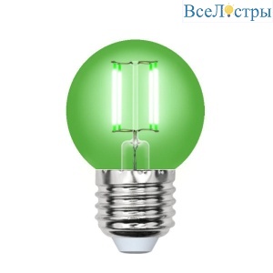 Лампа светодиодная филаментная (UL-00002988) Uniel E27 5W зеленый LED-G45-5W/GREEN/E27 GLA02GR