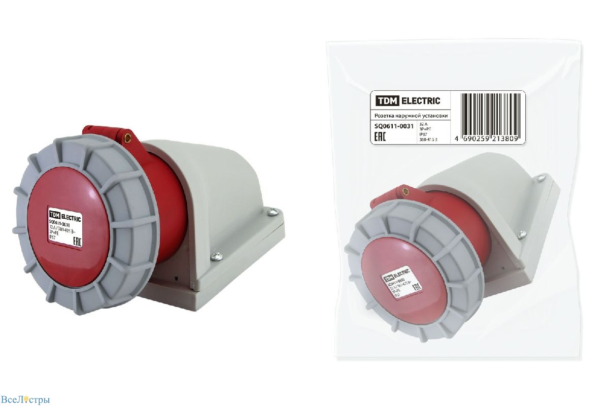 розетка наружной установки tdm electric sq0611-0031
