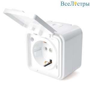 Розетка 2P Stekker Брест с крышкой белый PST16-20-44 39691