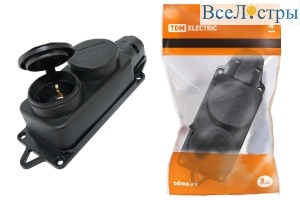 Розетка двухместная с заглушками TDM Electric SQ0612-0010