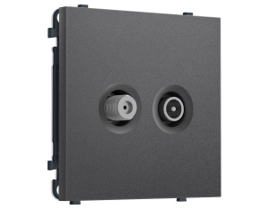 Комплект механизма розетки TV оконечной + SAT SIGMA Антрацит серый 5-862MHz 3.5dB/950-2150MHz 3.8dB QUANT PRO Ambrella Volt MS663310 (SP6633, PR217)