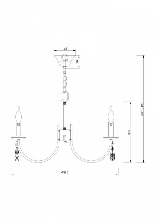 подвесная люстра freya forte fr1006pl-06n