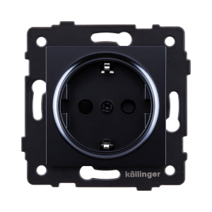 Розетка штепсельная SCHUKO 16A/250 В, черный Kollinger REA-002BK для Aspekt, Eleganz, Reflex