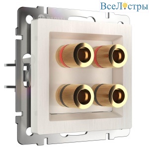 Акустическая розетка Werkel х4 перламутровый рифленый WL13-AUDIOx4 4690389124273