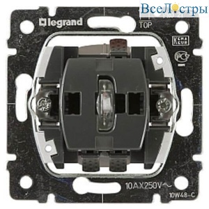 Выключатель одноклавишный 2-полюсный Legrand Galea Life 10A 250V с подсветкой 775822