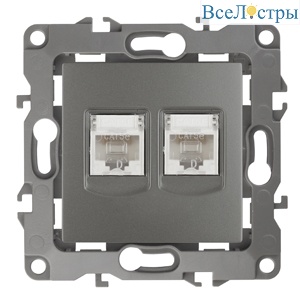 Розетка информационная двойная 2XRJ45 Эра 12-3108-12 Б0019354