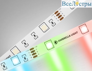 Светодиодная лента Ambrella Light LED Strip 12В 5050 7,2Вт/м RGB 5м IP20 GS2201
