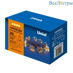 Гирлянда Uniel ULD-S0250-200/STA WARM WHITE IP44 STARBURST