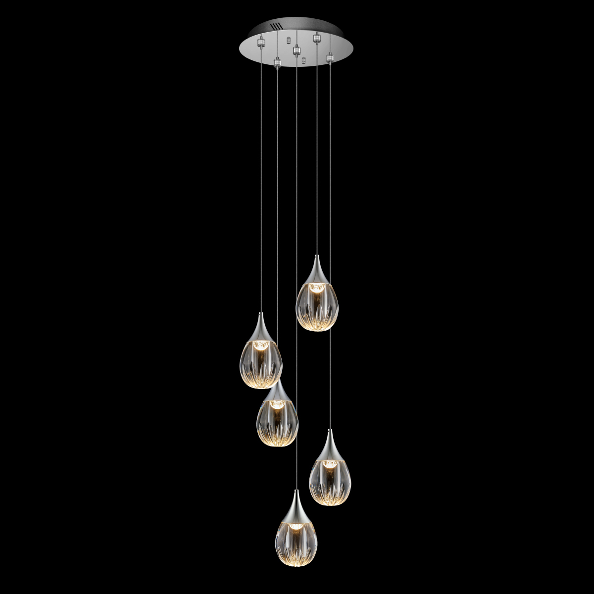 каскадная люстра delight collection stilla md24001004-5a chrome/clear