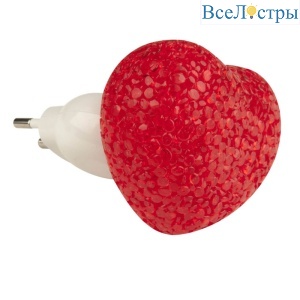 Настенный светодиодный светильник (10325) Uniel DTL-309-Сердечко/Red/1LED/0,1W