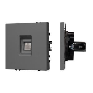 Розетка компьютерная софт-тач серый базальт Arlight SCT-MPC1-SFPL-GR (RJ-45, CAT6) 054307(1)