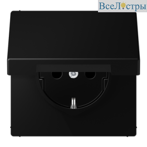 Розетка Schuko с крышкой Jung LS1520BFKLSWM