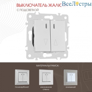 Выключатель жалюзи с подсветкой Arte Milano 203.39-2.silver