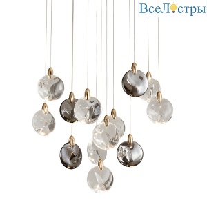 Каскадная люстра Delight Collection OD2440-13 gold/clear+amber+grey