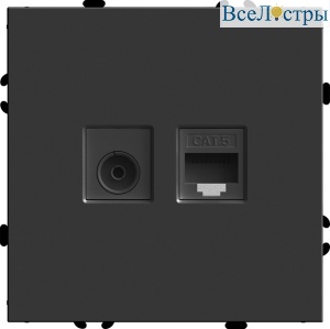 Розетка TV + компьютерная RJ-45 Stekker RST00-5106-05 Эмили 49846