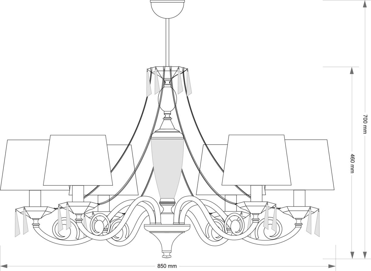 подвесная люстра kutek monza mon-zw-6(n/a)
