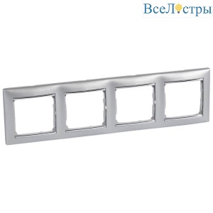 Рамка 4-постовая Legrand Valena алюминий/серебряный штрих 770354