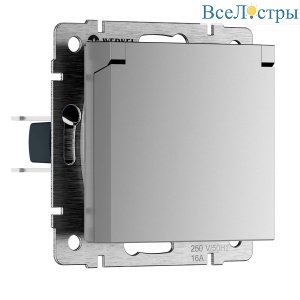 Розетка влагозащ. с зазем. с защит. крышкой и шторками Werkel W1171206 4690389213427 a069626