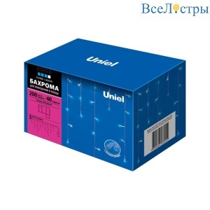 Уличная светодиодная гирлянда (UL-00007210) Uniel бахрома 220V синий/белый ULD-B3007-200/TTK Blue-White IP44