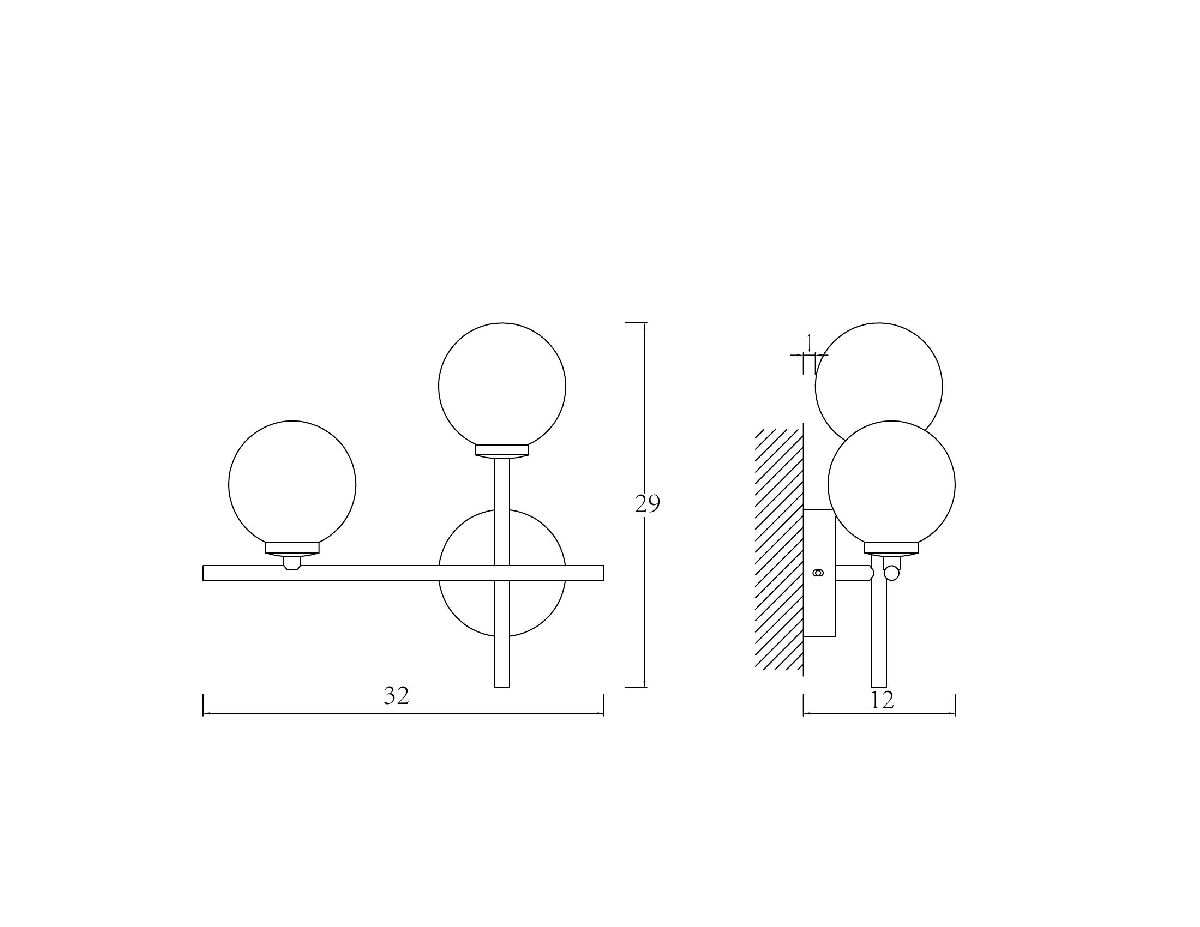 бра arte lamp bolla-piccolo a3989ap-2ab