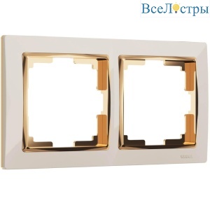 Рамка на 2 поста Werkel Snabb слоновая кость/золото W0021932 4690389160776