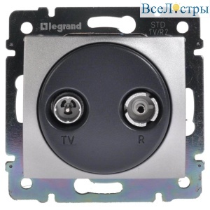 Розетка TV-R оконечная Legrand Valena алюминий 770133