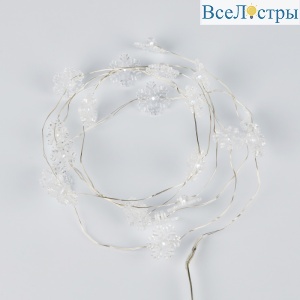 Гирлянда Uniel ULD-S1900-020/STB/2AA WHITE IP20 SNOWFLAKES MINI