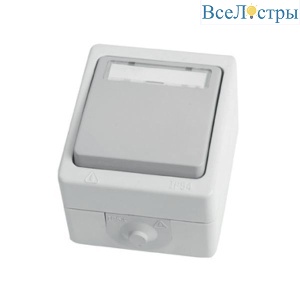 Выключатель одноклавишный Stekker Велена белый/серый PSW10-214-54 49736