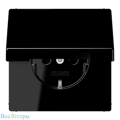 розетка schuko с крышкой jung ls1520bfklsw