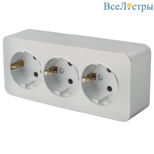 Розетка тройная 2P+PE Stekker София серебро MST16-13-03 49330
