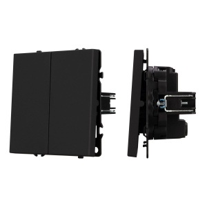 Выключатель перекрёстный 2 кл софт-тач черный оникс Arlight SWT-MKX2-SFPL-BK (250V, 10A) 061790(1)