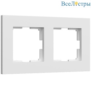 Рамка на 2 поста Slab белый матовый W0022961 4690389193385 a062795