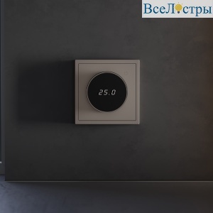 Терморегулятор электронный Voltum S70 с индикацией и датчиком, для теплого пола, (капучино) VLS070114