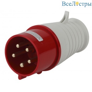 Вилка ЭРА V-32-3P-PE-N-IP44 переносная 025 3Р+РЕ+N 32А 380В IP44 Б0032854