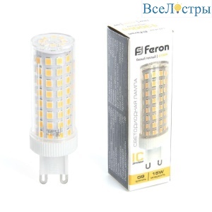 Лампа светодиодная Feron G9 15W 2700K прозрачная LB-437 38212