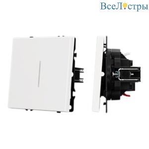 Механизм звонкового выключателя Arlight LED SWT-NOBE-MKR1-SFPL-L-WH (230V, 10A) (Белый кварц) 061737