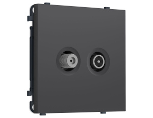 Комплект механизма розетки TV оконечной + SAT SIGMA Графит Мягкое касание 5-862MHz 3.5dB/950-2150MHz 3.8dB QUANT PRO Ambrella Volt MS913310 (SP9133, PR217)