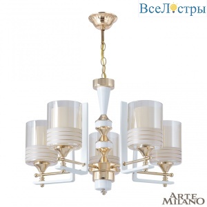 Подвесная люстра Arte Milano Florentia-6087 306087/5 Wh/Gd