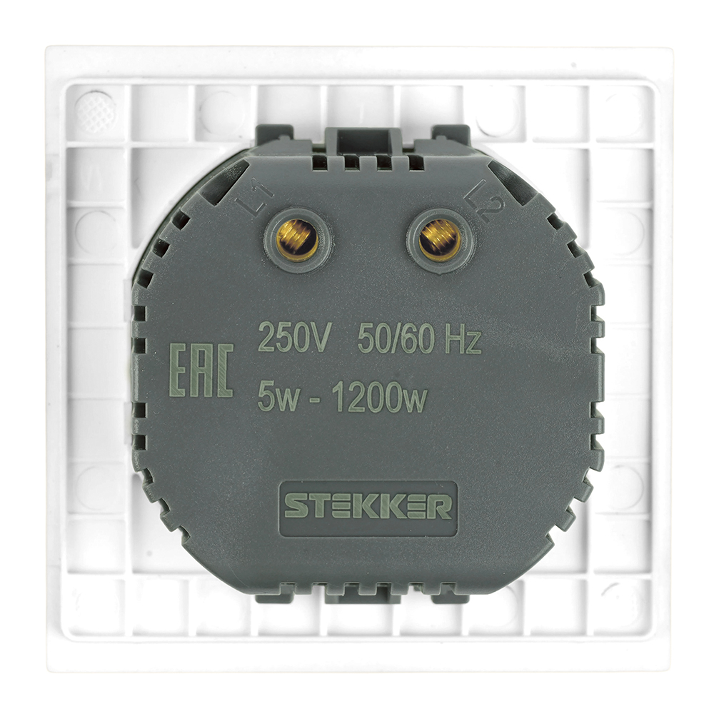выключатель диммирующий stekker мия rsw10-3106-01 белая магнолия 50566