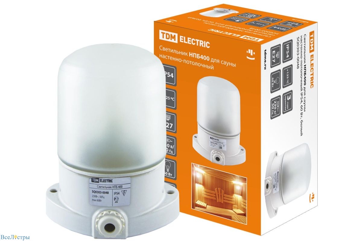 настенно-потолочный светильник tdm electric нпб400 sq0303-0048