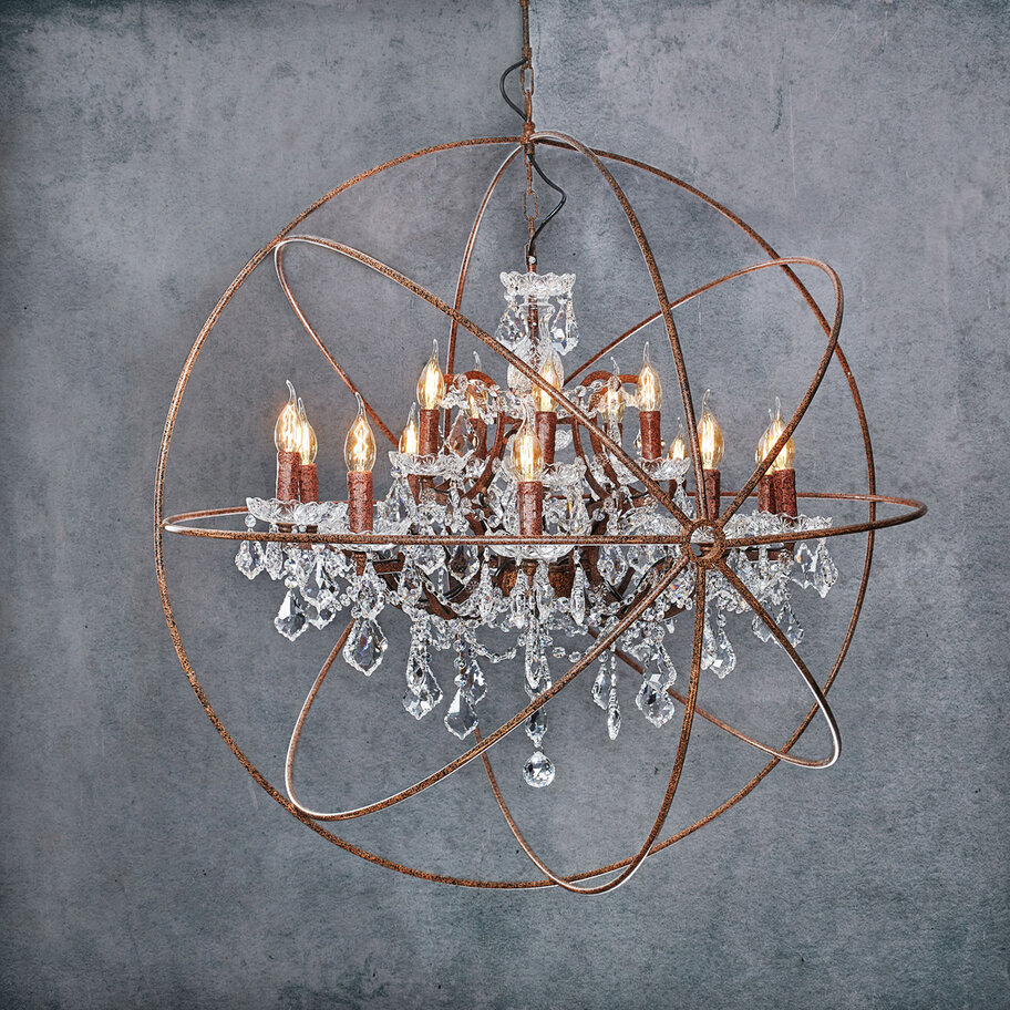 подвесная люстра loft it foucaults orb crystal loft1897/15