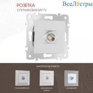 Розетка спутниковая SAT TV Arte Milano 203.42-1.silver