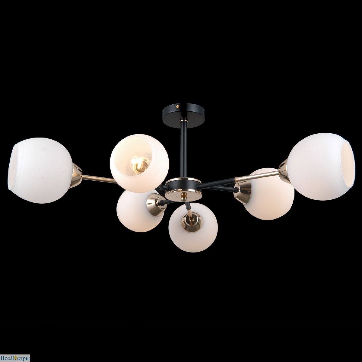 люстра на штанге illumico il0715-6csq-24 bk gd libra
