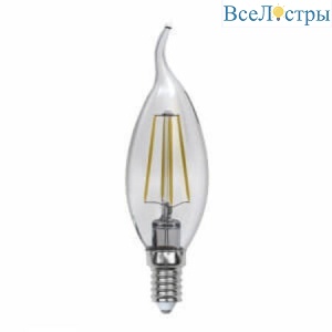 Лампа светодиодная филаментная (UL-00000200) Uniel E14 6W 3000K прозрачная LED-CW35-6W/WW/E14/CL PLS02W