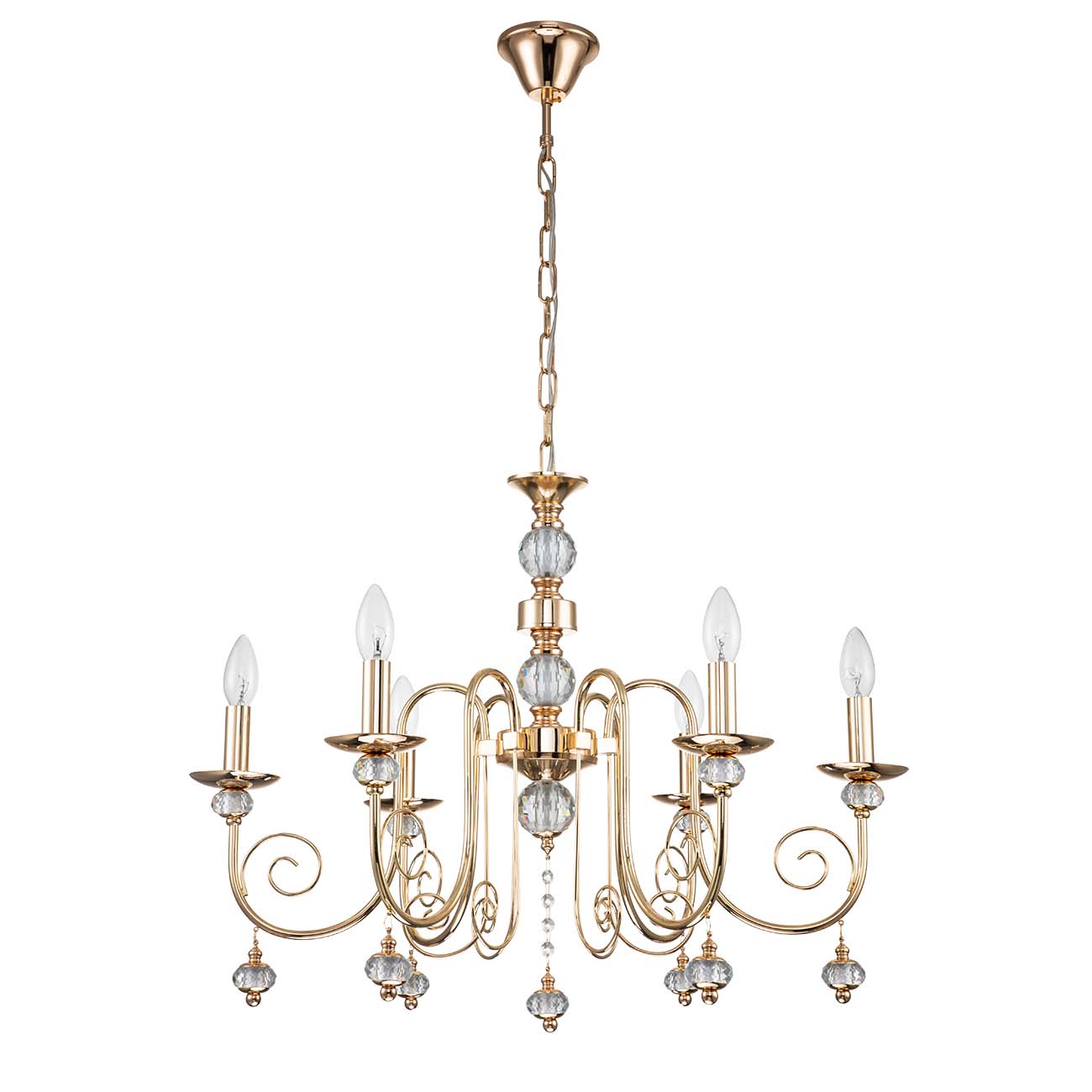 подвесная люстра escada shine 678/6pl gold