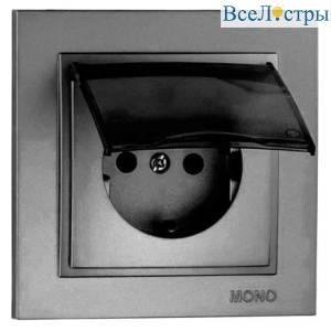Розетка с заземлением Mono Electric Despina антрацит 102-242421-118