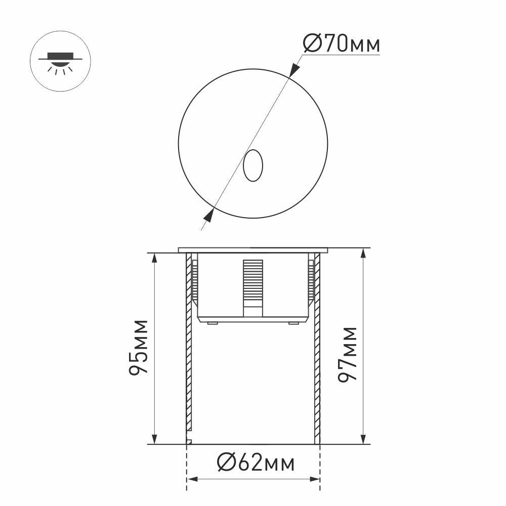 уличный светодиодный светильник arlight lt-gap-r70-3w warm3000 031166